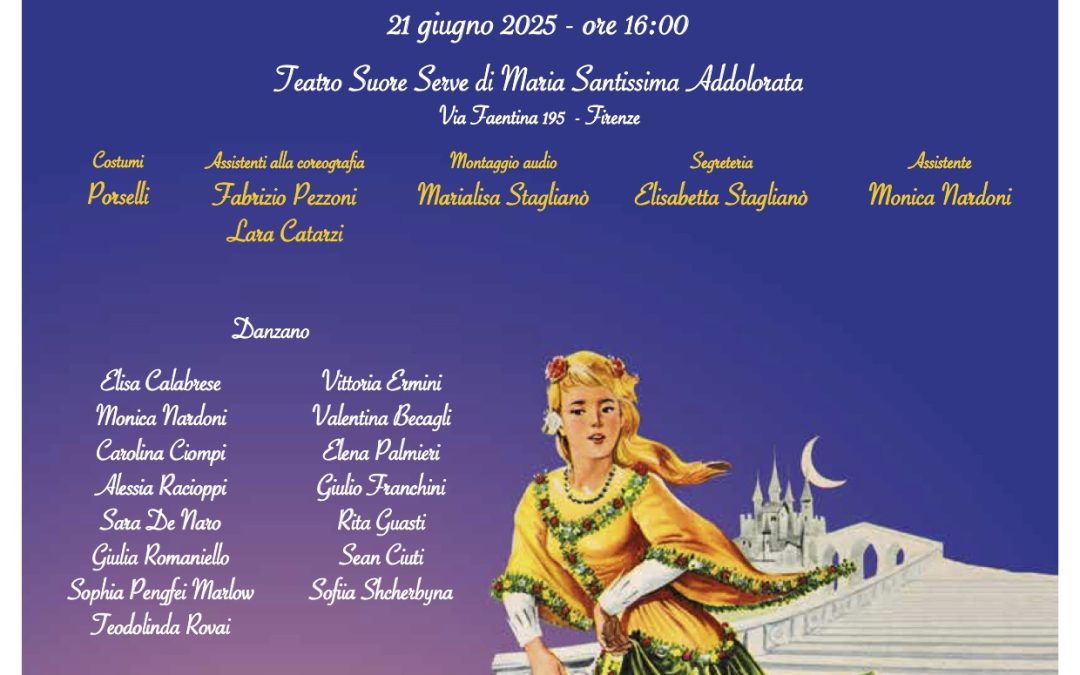 Locandina dello spettacolo Cenerentola e le scarpette ballerine della Scuola di Danza Salvetti